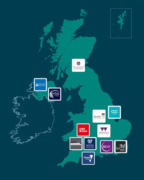 Map showing all UK Pathfinder engagement